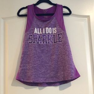 Girls “All I Do Is SPARKLE” sport tank top size 10/12